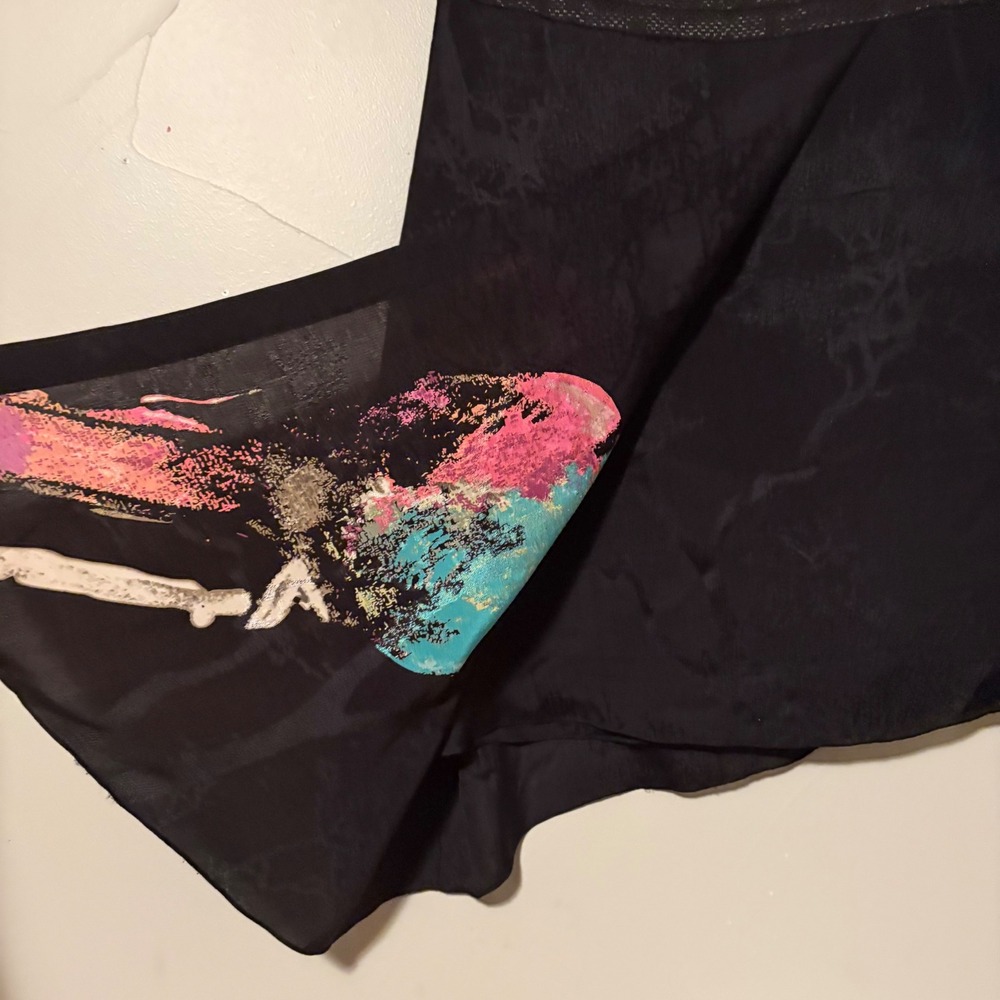 Leifsdottir for Anthropologie Watercolor Bird Print Asymmetrical Silk Skirt SZ 8 - Picture 2 of 8